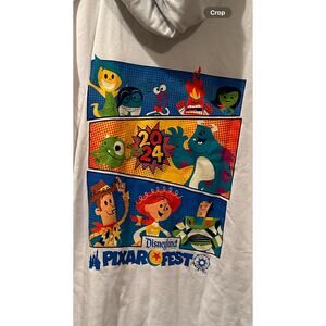 NWOT Disney Parks Pixar Fest White Zip Up Hoodie XXL